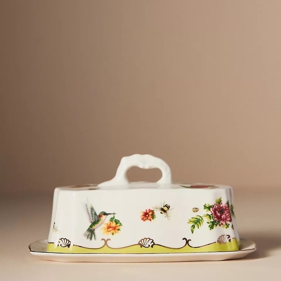 Anthropologie Other - NWT Anthropologie Lou Rota Nature Butter Dish Hummingbird
